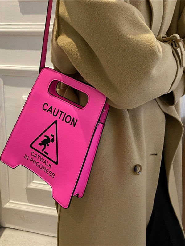 CAUTION Sign Mini Crossbody Bag