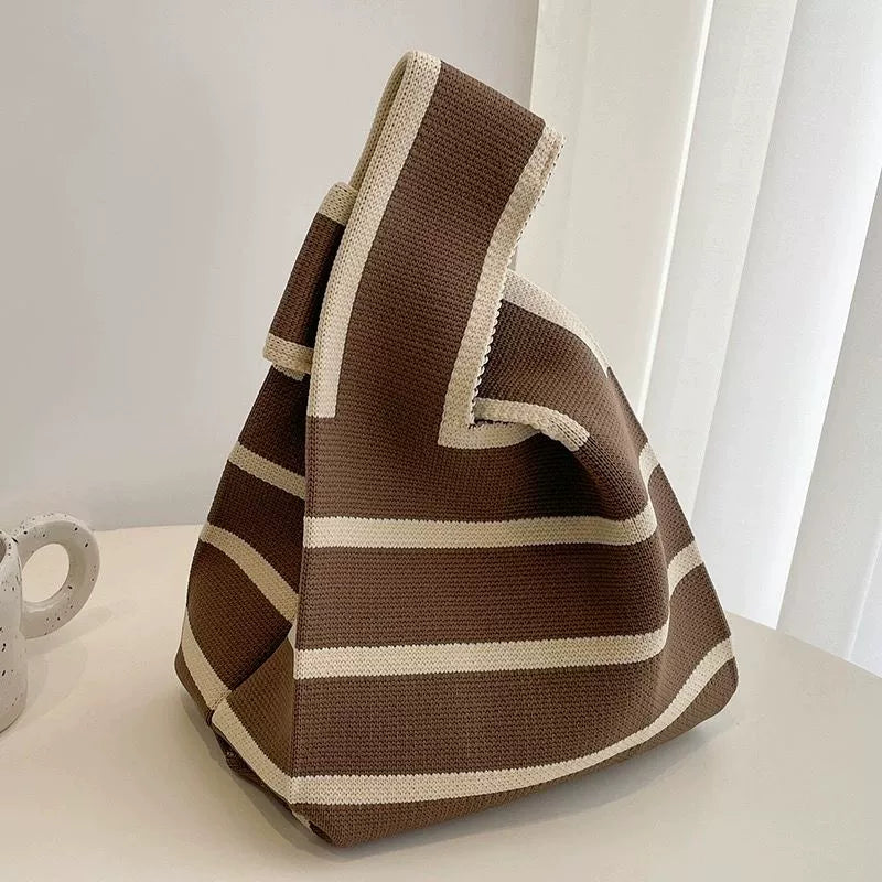 Retro Knit Fabric Mini Tote Bag