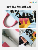 Vibrant Letter Print Tote Bag