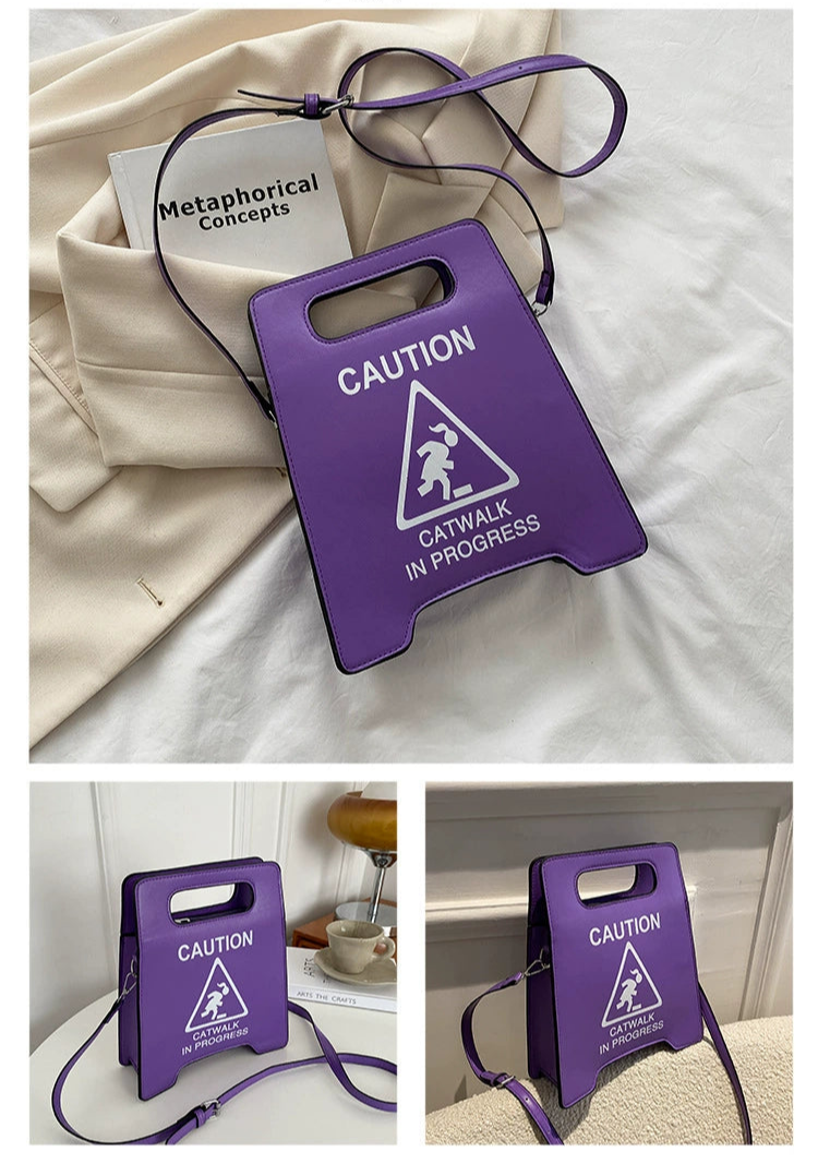 CAUTION Sign Mini Crossbody Bag