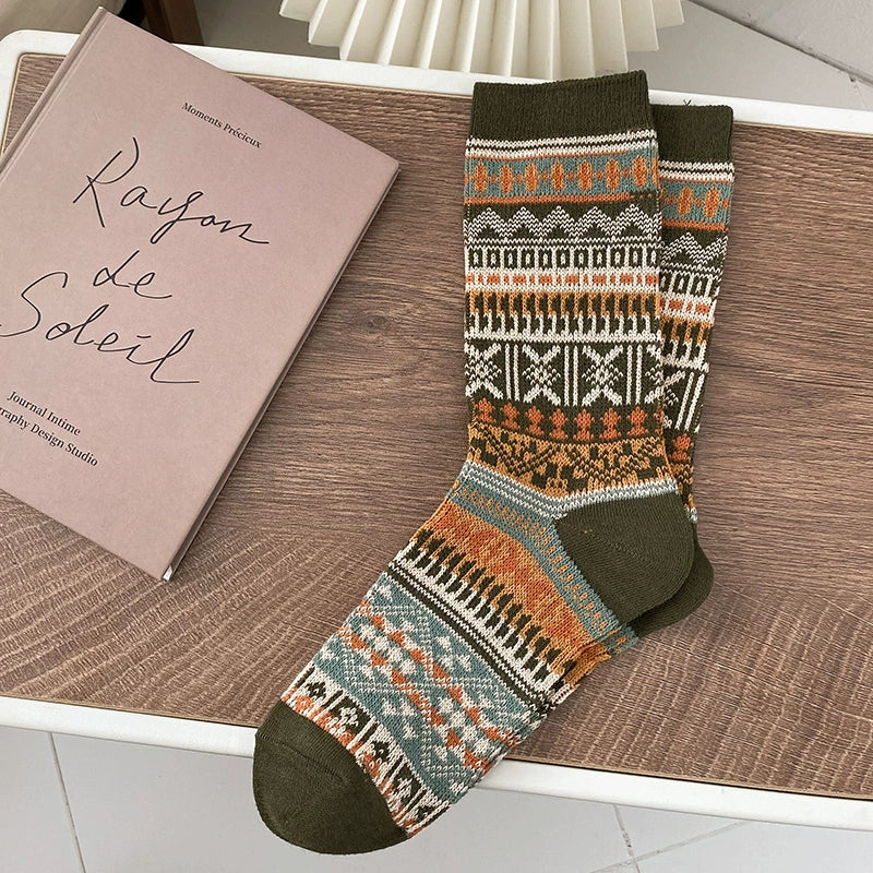 Fair Isle Knit Socks
