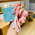 Dino in Straw Hat Keychain