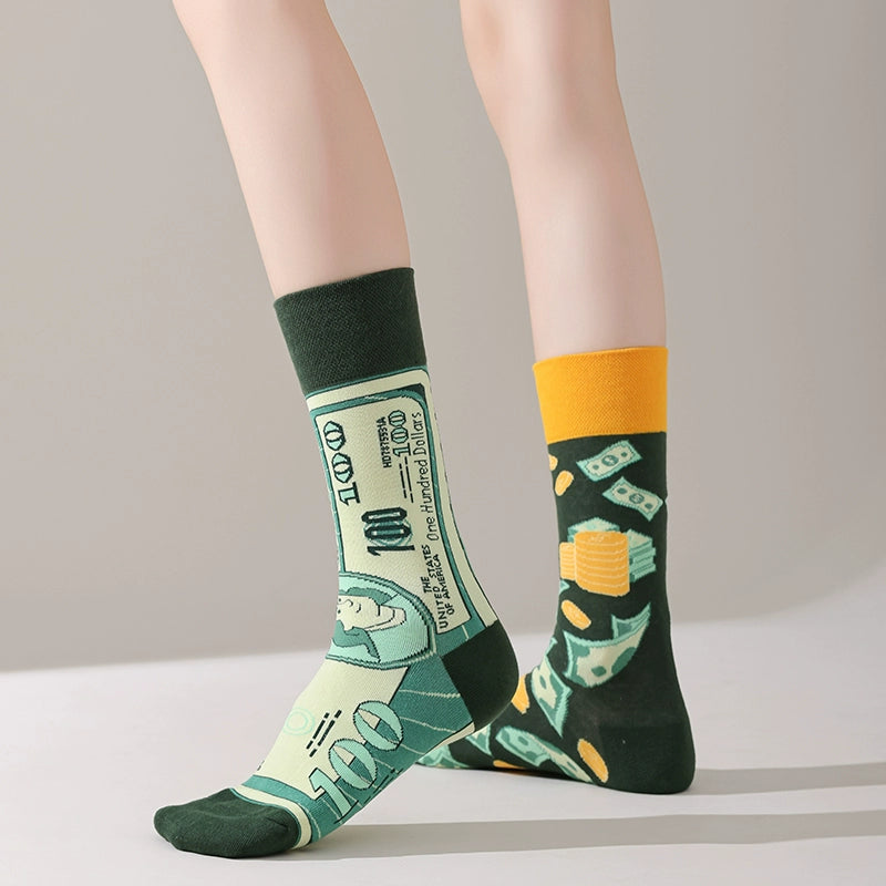 Mismatched Trendy Design Crew Socks