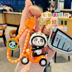 Panda on Scooter Keychain