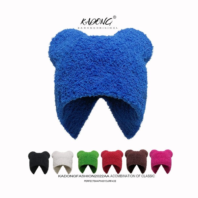 Bear Ear Fleece Earflap Hat