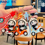 Panda on Scooter Keychain