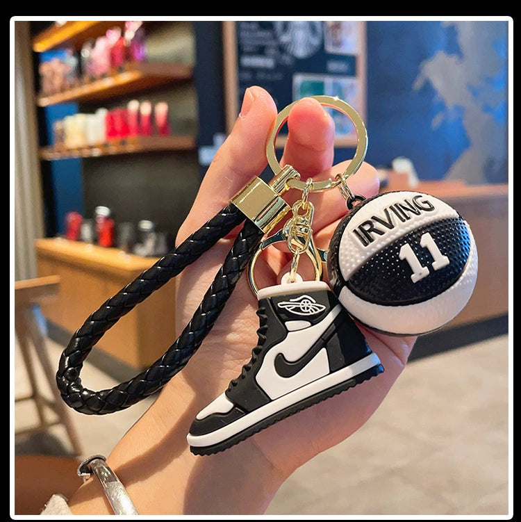 AJ Sneakers and Basketball Keychain