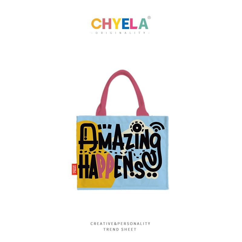 Vibrant Letter Print Tote Bag