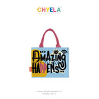 Vibrant Letter Print Tote Bag