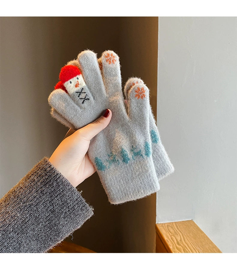 Snowman Knit Gloves