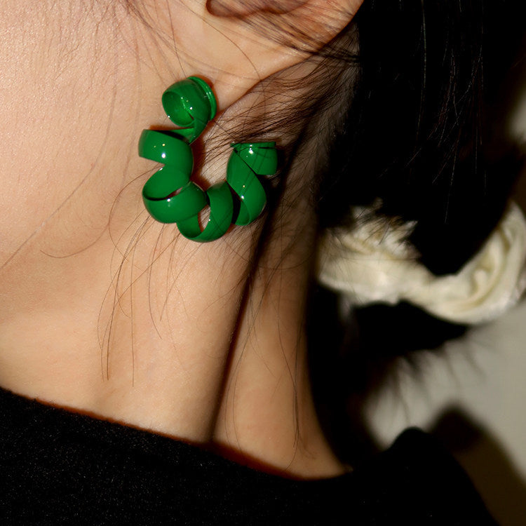 Retro Telephone Coil Earrings