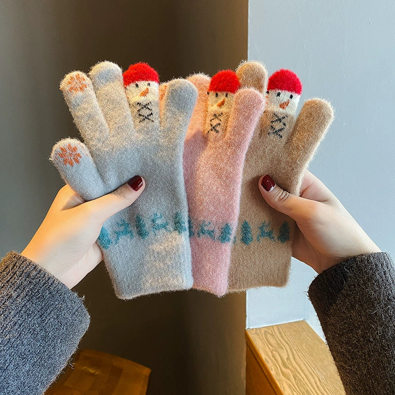 Snowman Knit Gloves