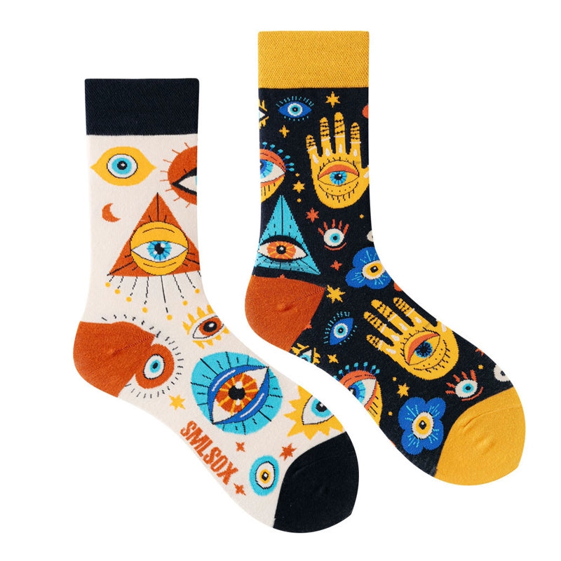 Mismatched Streetwear Crew Socks