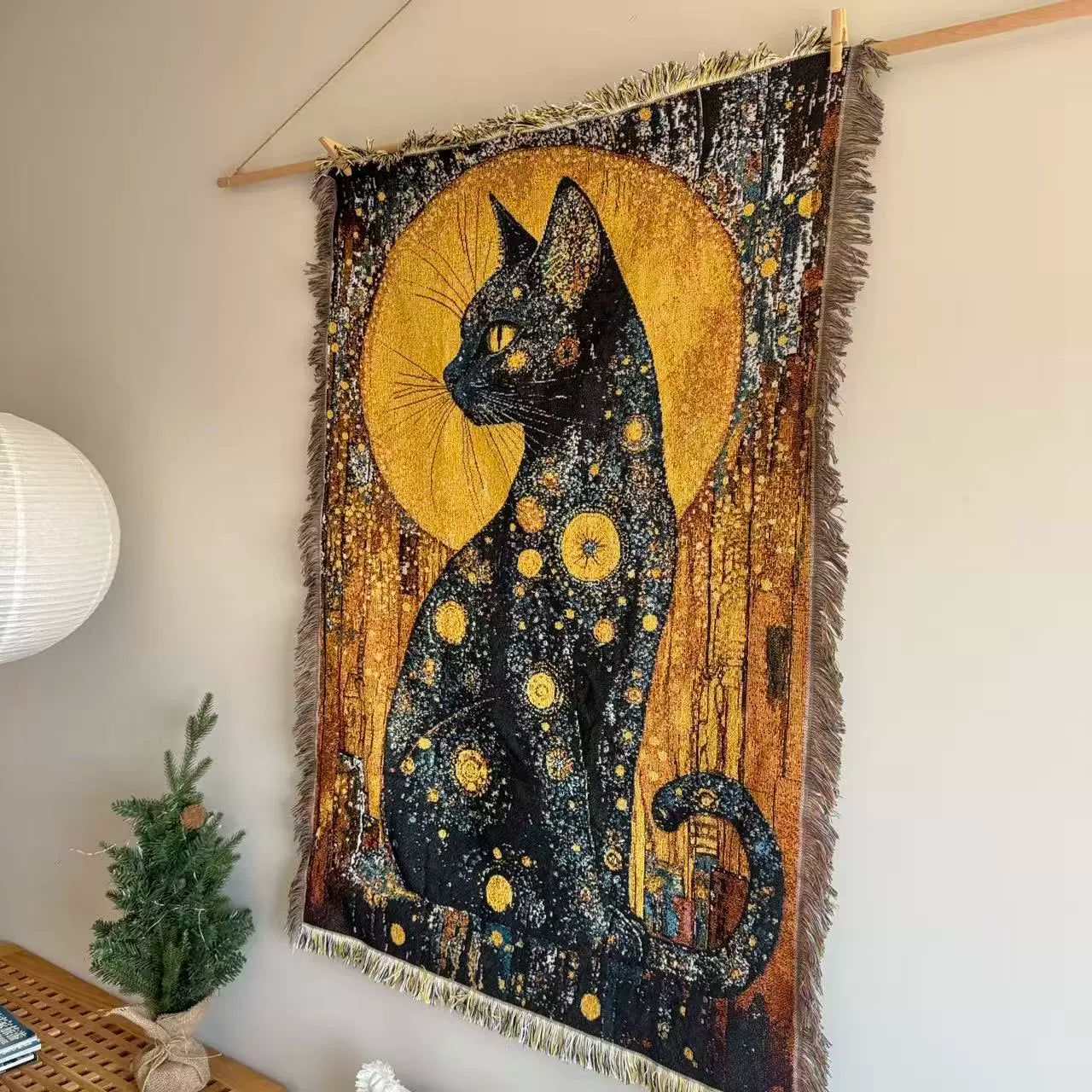 Gustav Klimt Golden Cat Tapestry