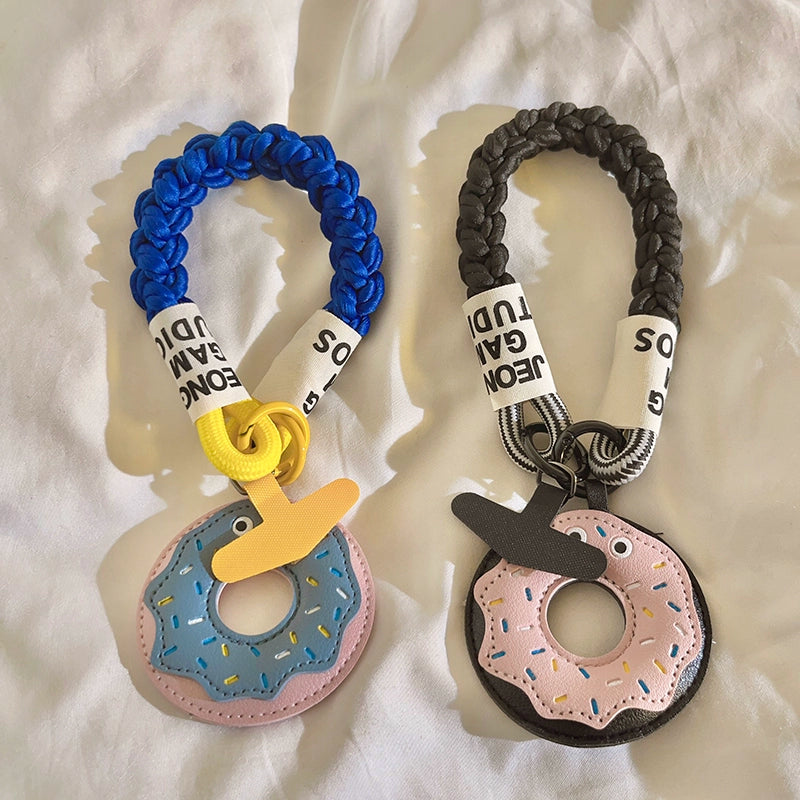 Leather Donut Keychain Charm