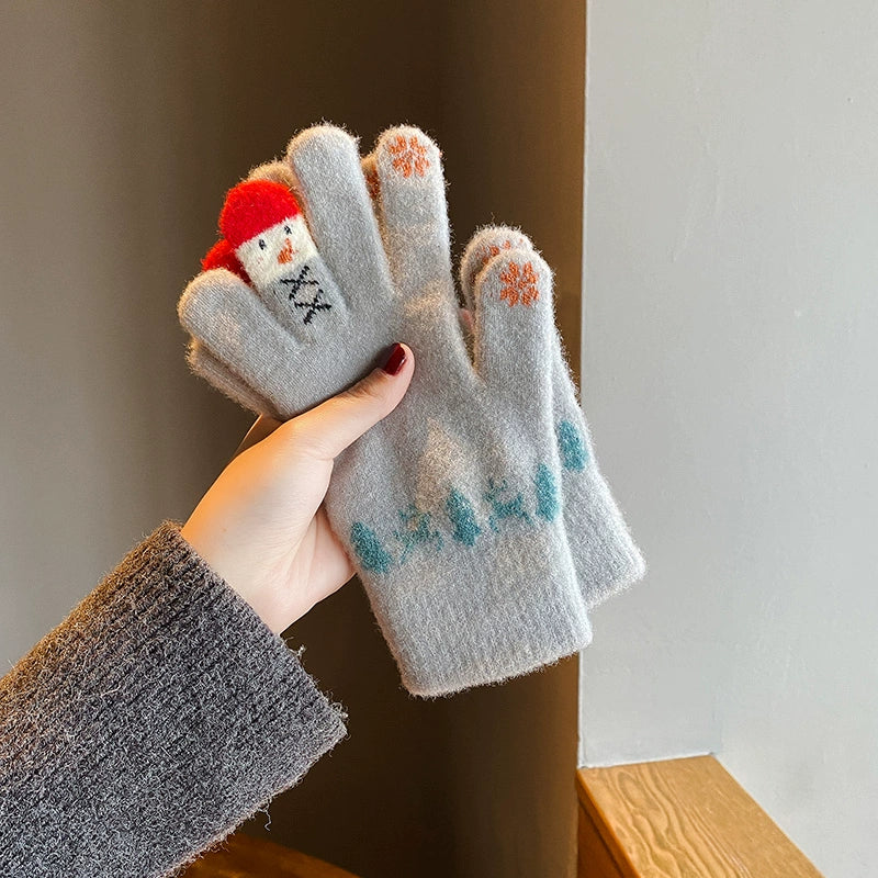 Snowman Knit Gloves
