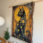 Gustav Klimt Golden Cat Tapestry