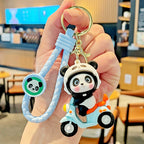 Panda on Scooter Keychain