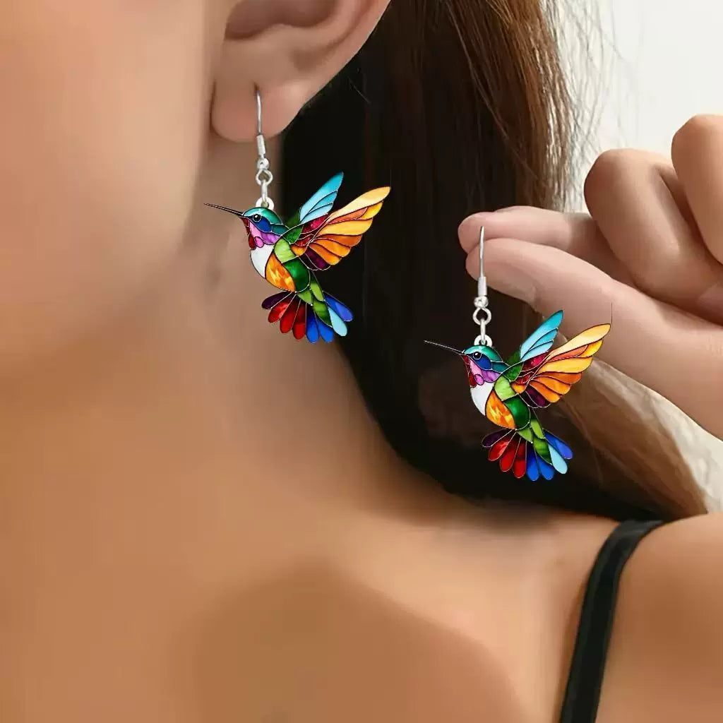 Hummingbird Acrylic Stud Earrings