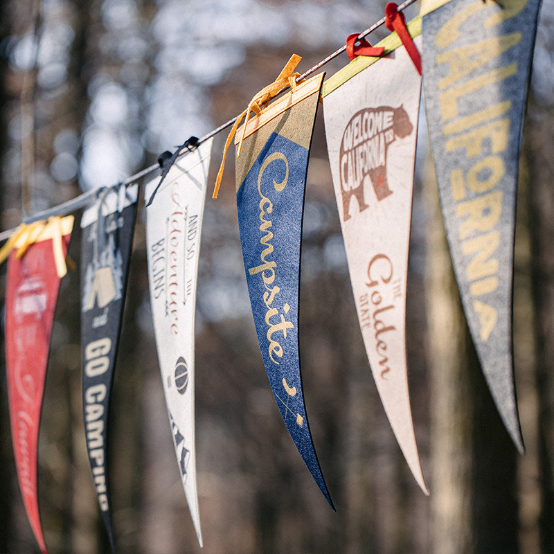 Adventure Themed Felt Pennant for Home And Campsite