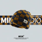Color Block Checkerboard Beanie