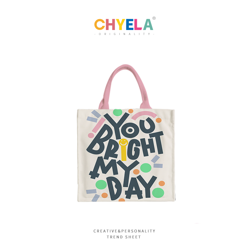 Vibrant Letter Print Tote Bag