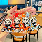 Panda on Scooter Keychain