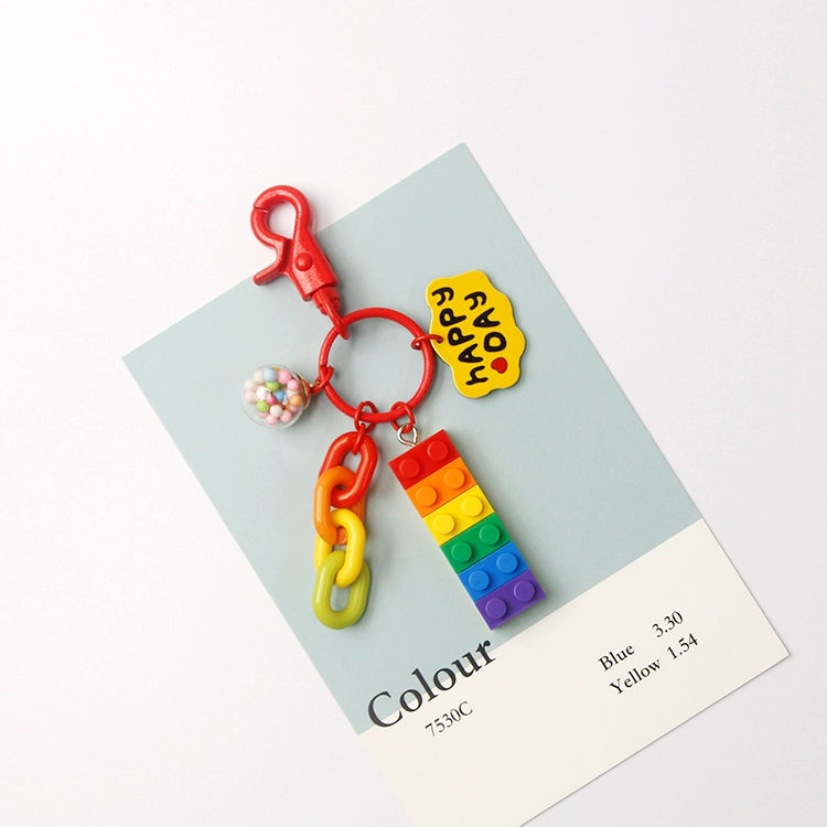 Rainbow Building Block Keychain
