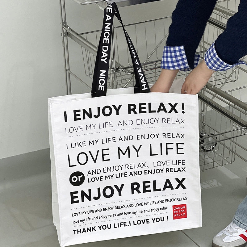 Oversized Woven Tote Bag