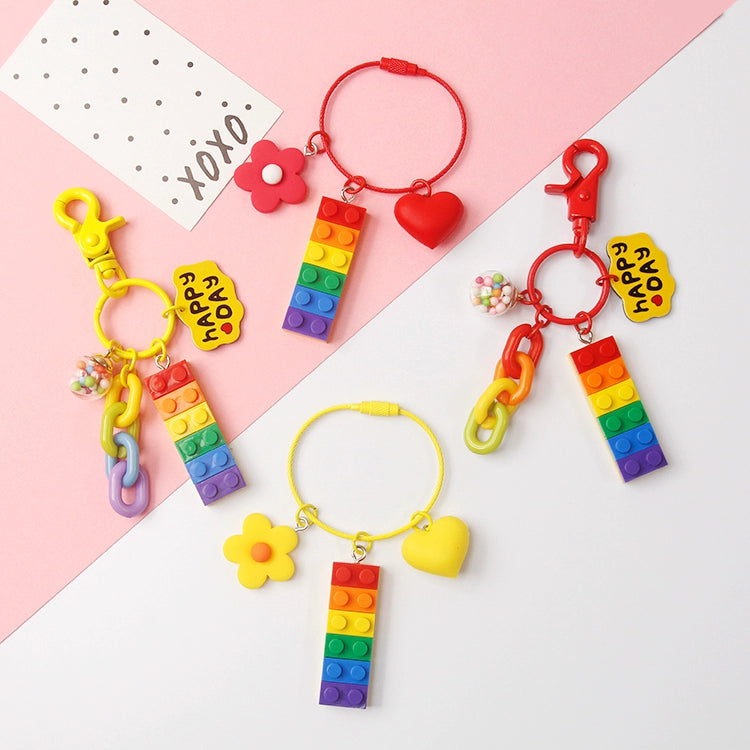 Rainbow Building Block Keychain