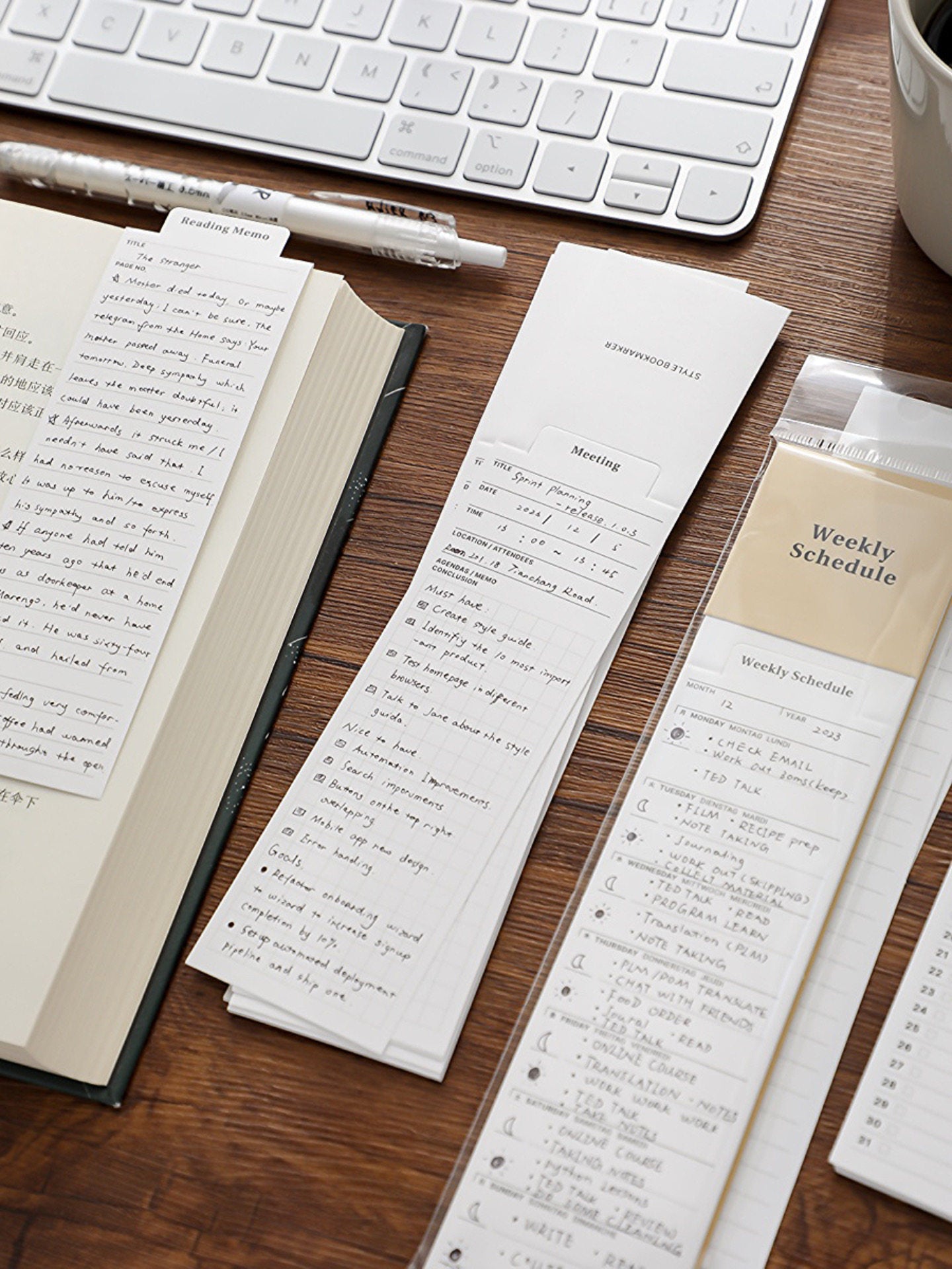 Japanese Style Minimalist Memo Pad Set