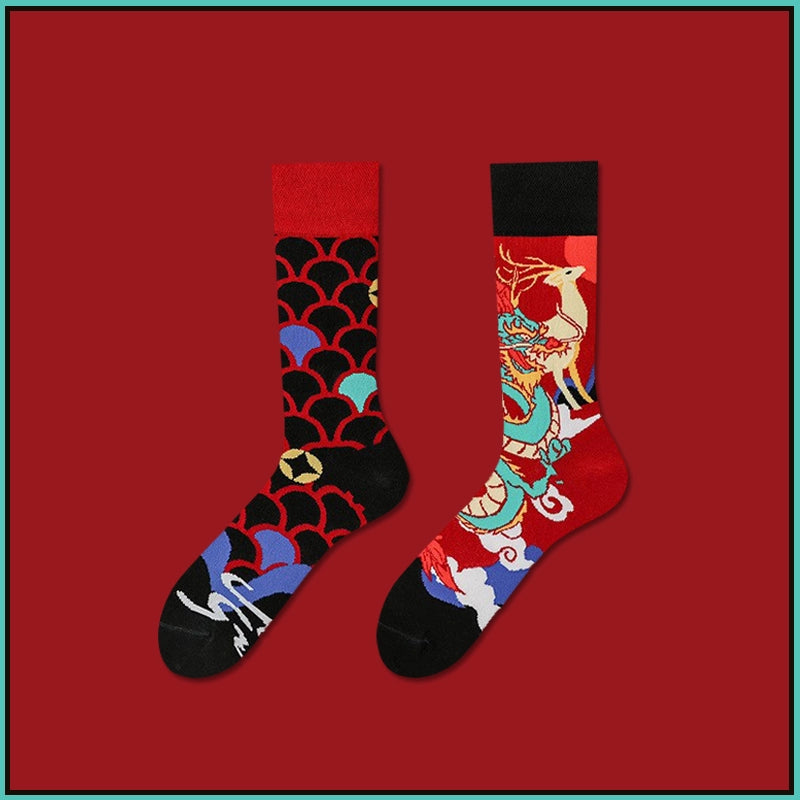 Mismatched Novelty Crew Socks