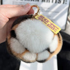Rabbit Fur Tiger Keychain
