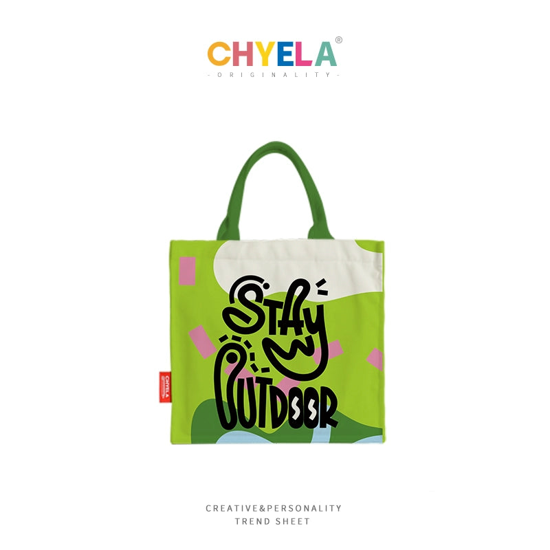 Vibrant Letter Print Tote Bag