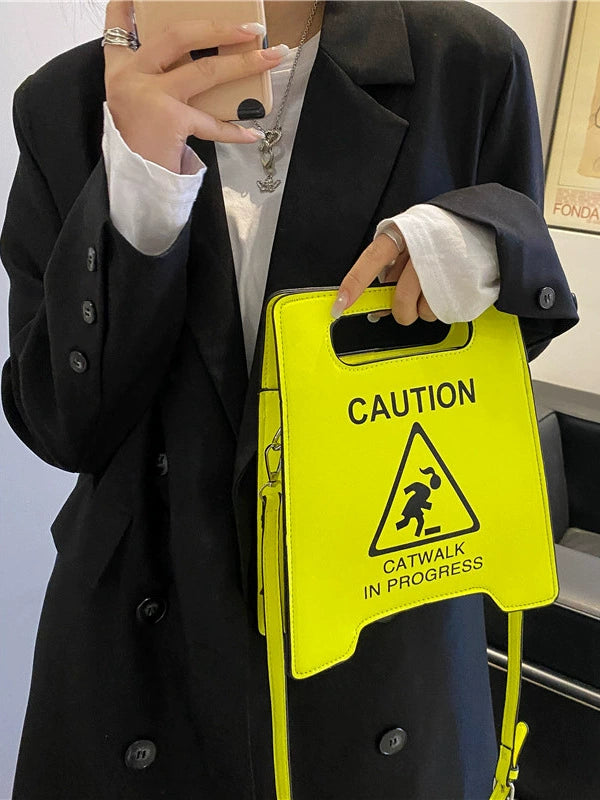 CAUTION Sign Mini Crossbody Bag