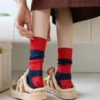 Color Block Smiley Face Socks