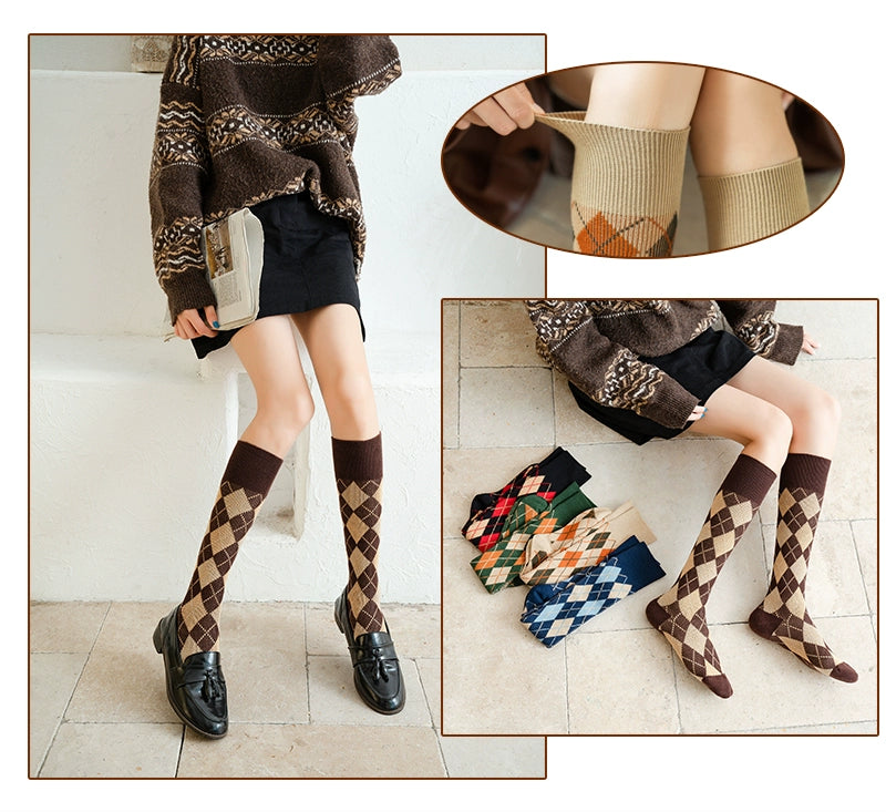 British Preppy Style Knee High Socks