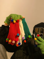 Pom-Pom Fingertip Wool Gloves