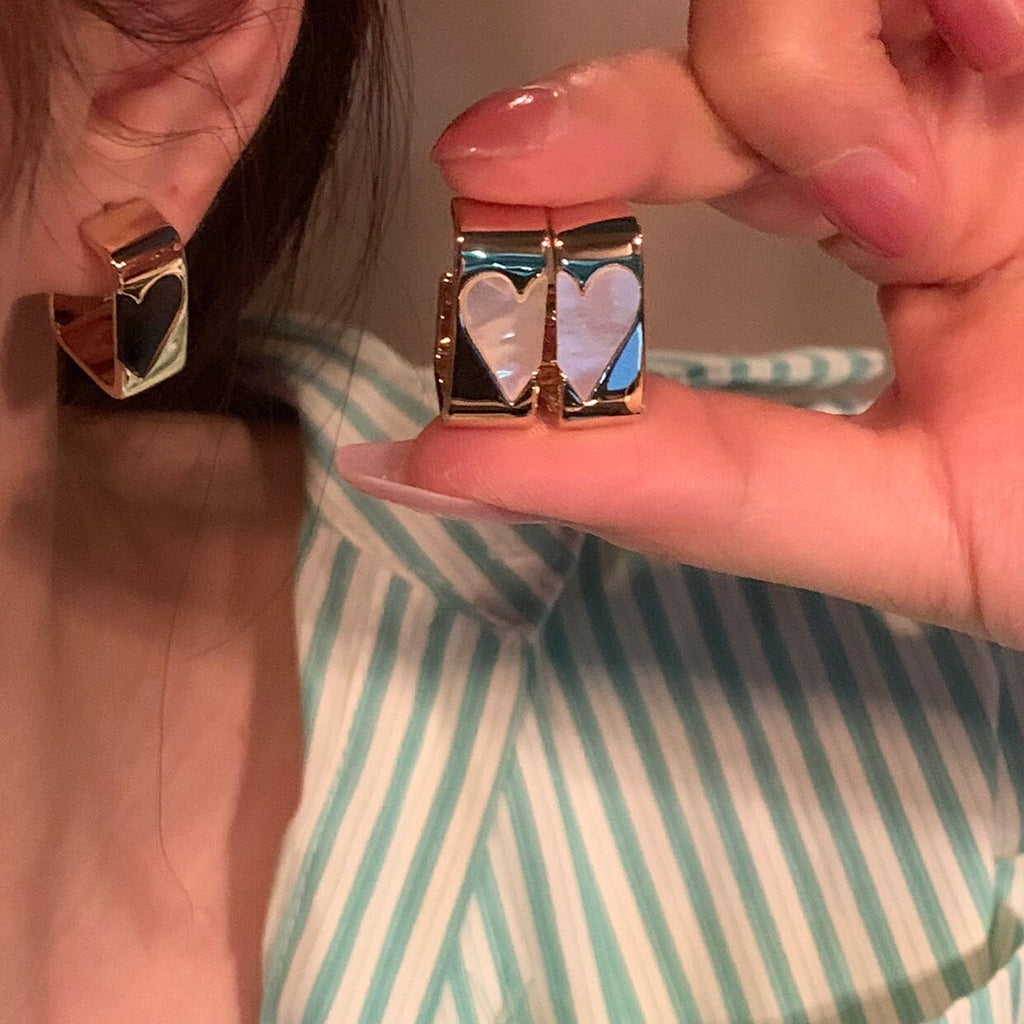 Elegant Heart Stud Earrings