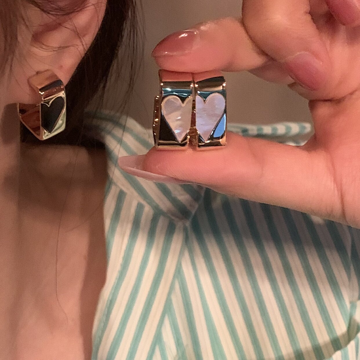 Elegant Heart Stud Earrings