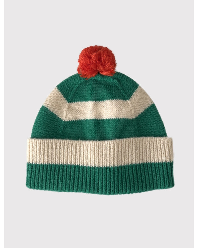 Striped Pom Pom Beanie