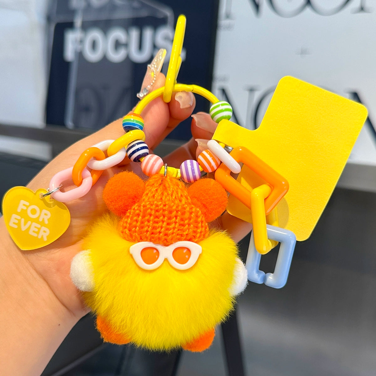 Plush Soot Ball Keychain