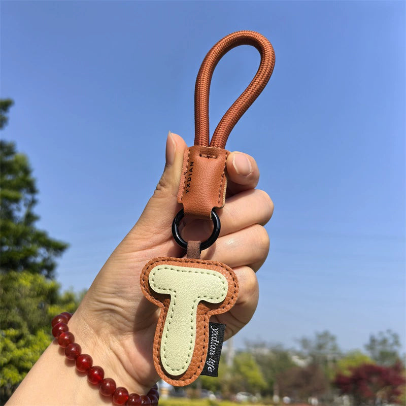 Leather Letter Keychain
