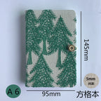 Linen Embroidered Pine Forest Journal