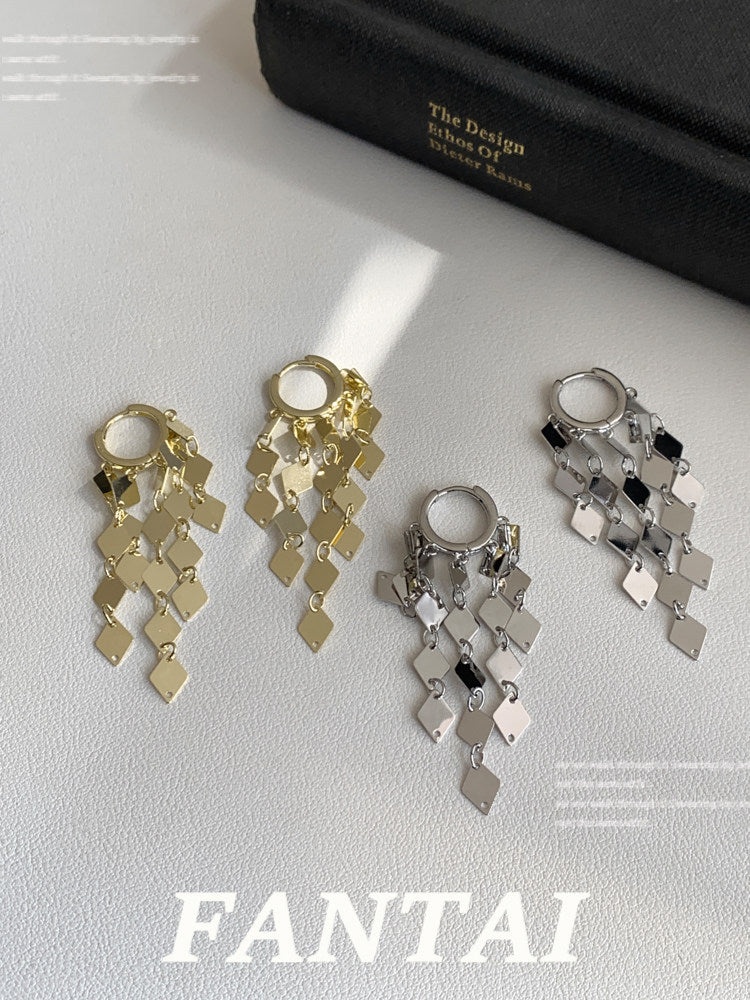 Unique Diamond Tassel Earrings