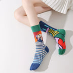 Mismatched Trendy Design Crew Socks