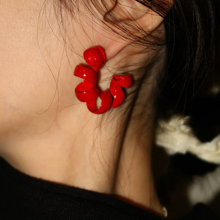 Retro Telephone Coil Earrings