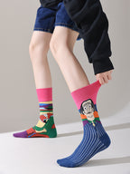 Mismatched Trendy Design Crew Socks