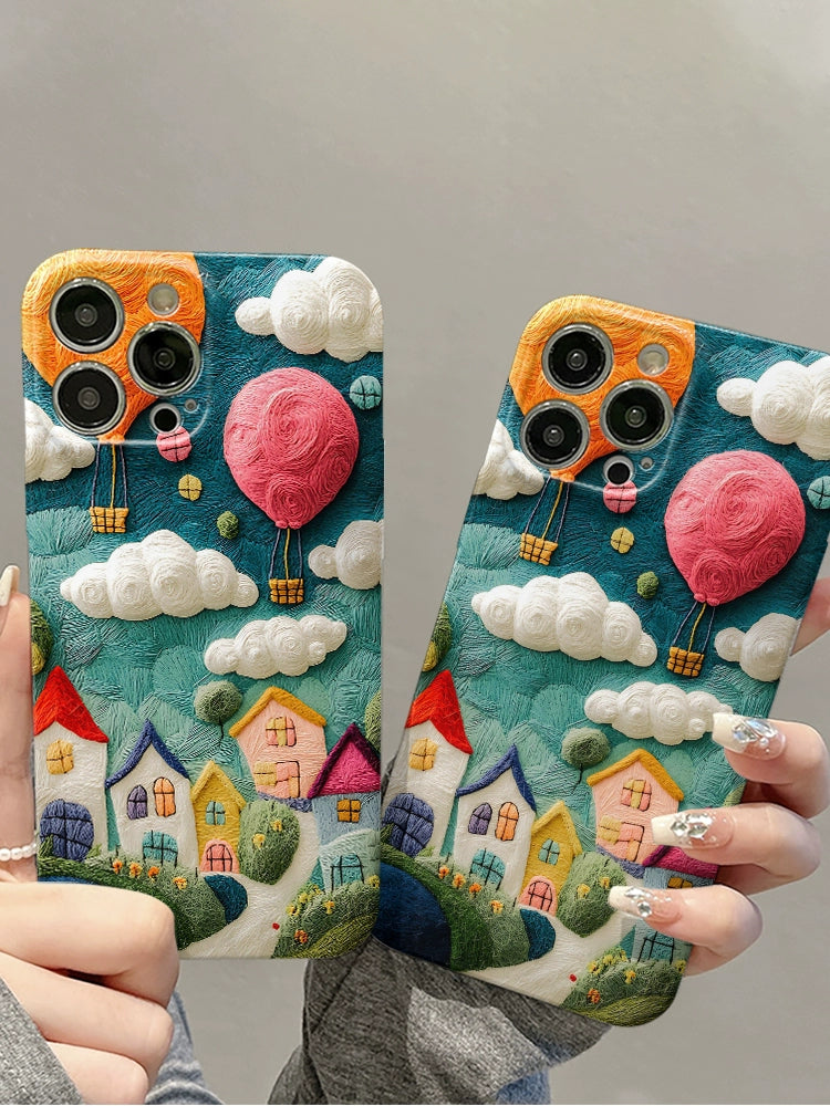3D Yarn Balloon Town Phone Case