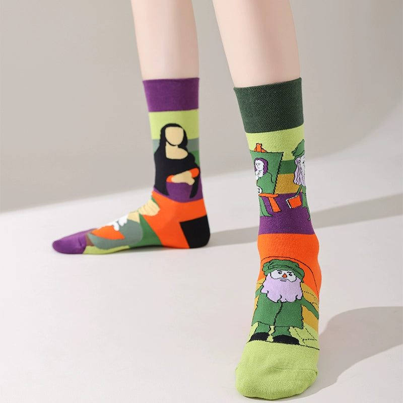 Mismatched Trendy Design Crew Socks